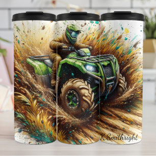 Garrafa Térmica Arte inicial de ação de ATV relâmpago