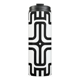 Garrafa Térmica Arte Moderna de Linha Cruzada Geométrica