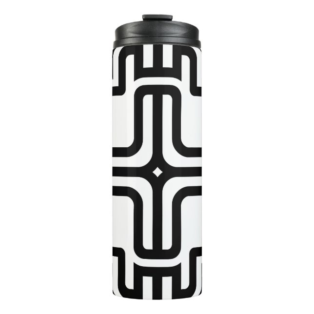 Garrafa Térmica Arte Moderna de Linha Cruzada Geométrica (Frente)