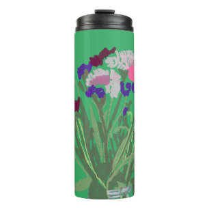 Garrafa Térmica Arte Moderna Feliz Flores Selvagens Coloridas