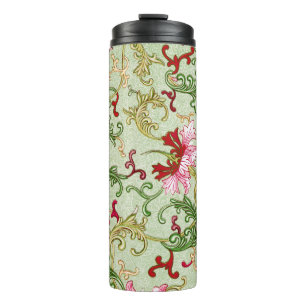 Garrafa Térmica Arte Nova Antiga Chinoiserie Floral Chinesa