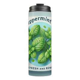 Garrafa Térmica Arte Peppermint Tea Design AI