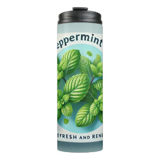 Garrafa Térmica Arte Peppermint Tea Design AI