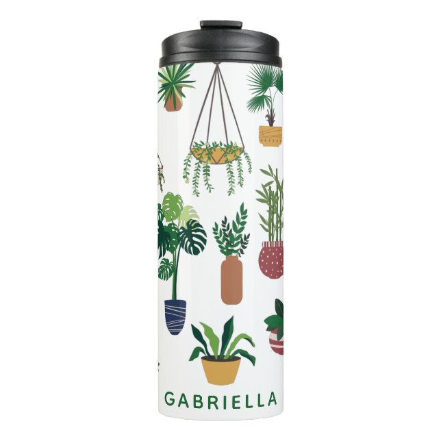 Garrafa Térmica Arte Personalizada para a Ilustração da Planta Boh (Frente)