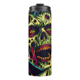 Garrafa Térmica Arte Pop de Quadrinhos de Zumbi Assustador