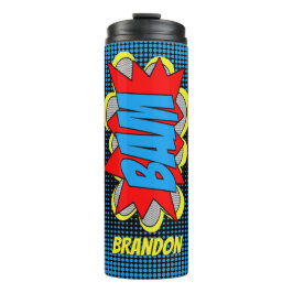 Garrafa Térmica Arte Pop de Quadrinhos Personalizados e Divertidos