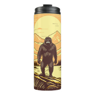 Garrafa Térmica Arte Retro do Pé Grande Sasquatch