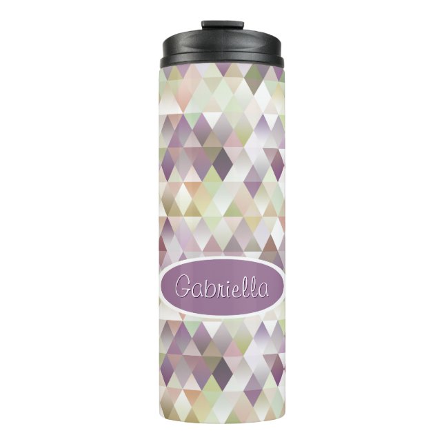 Garrafa Térmica Arte Retro Violeta Pastel Personalizado (Frente)