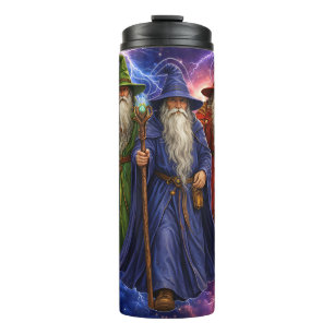 Garrafa Térmica Arte térmica de fantasia de magos místicos e relâm