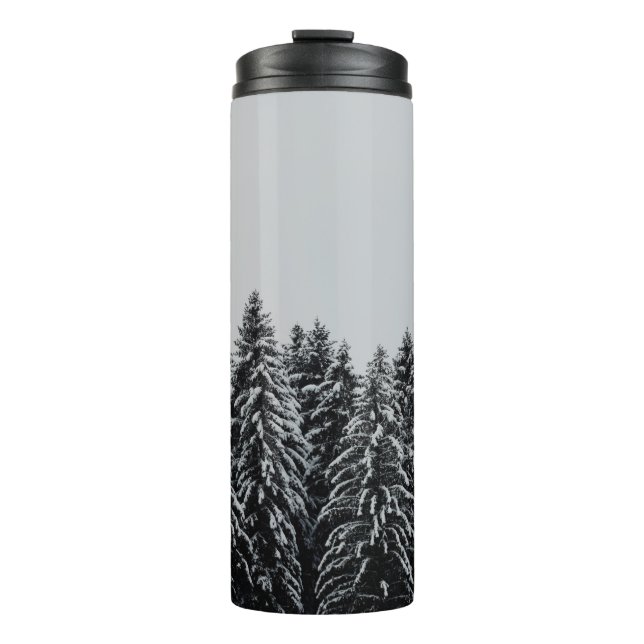 GARRAFA TÉRMICA  ÁRVORE COBERTA NEVE SOB PELE NUVEM (Frente)