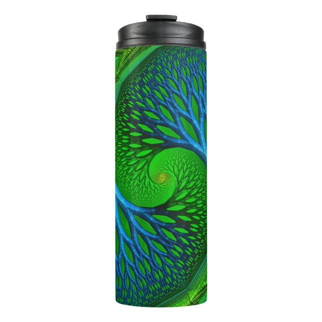 Garrafa Térmica Árvore Da Espiral Fractal Da Vida  (Frente)
