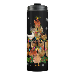 Garrafa Térmica Árvore de Natal de Frango Luz Engraçada Xmas de Fr