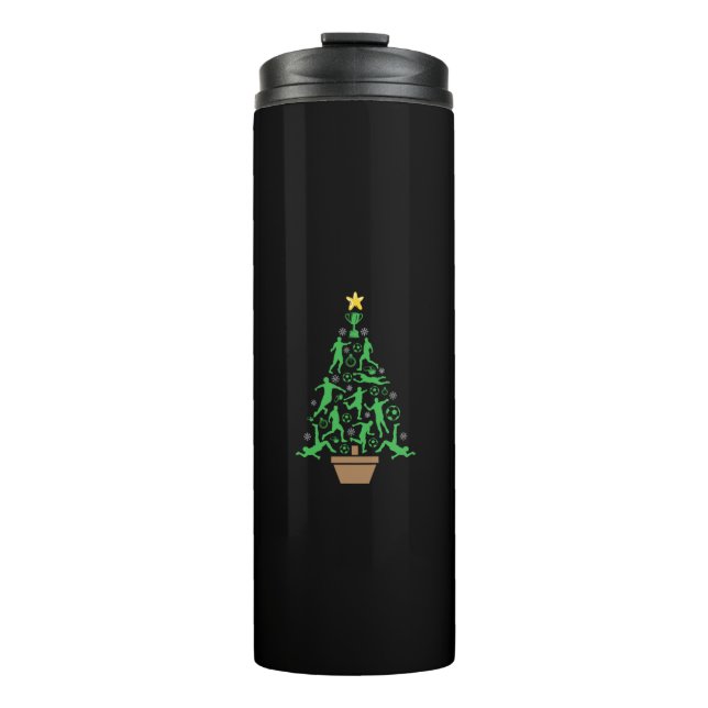 Garrafa Térmica Árvore de Natal de Futebol masculino (Frente)