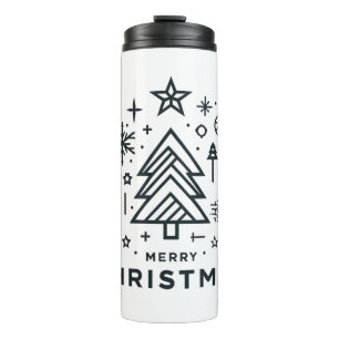 Garrafa Térmica Árvore de Natal minimalista Design de Natal feliz