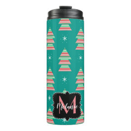 Garrafa Térmica Árvore de Natal Moderna Gira Flocos de Neve