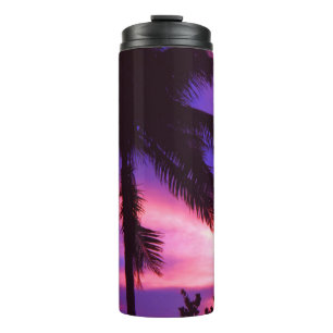 Garrafa Térmica Árvore de Palma Sunset Rosa e Roxo