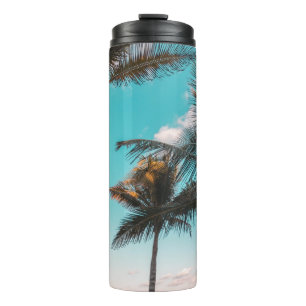 GARRAFA TÉRMICA ÁRVORE DE PALMAS TROPICAIS RETRO PELA PRAIA
