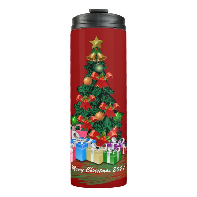 Garrafa Térmica Árvore Natal Tumbler (Frente)