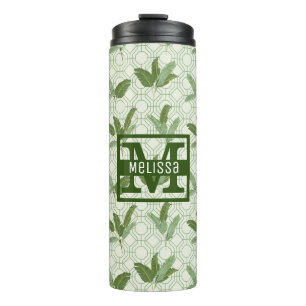 Garrafa Térmica As folhas de palmeira tropicais   adicionam seu