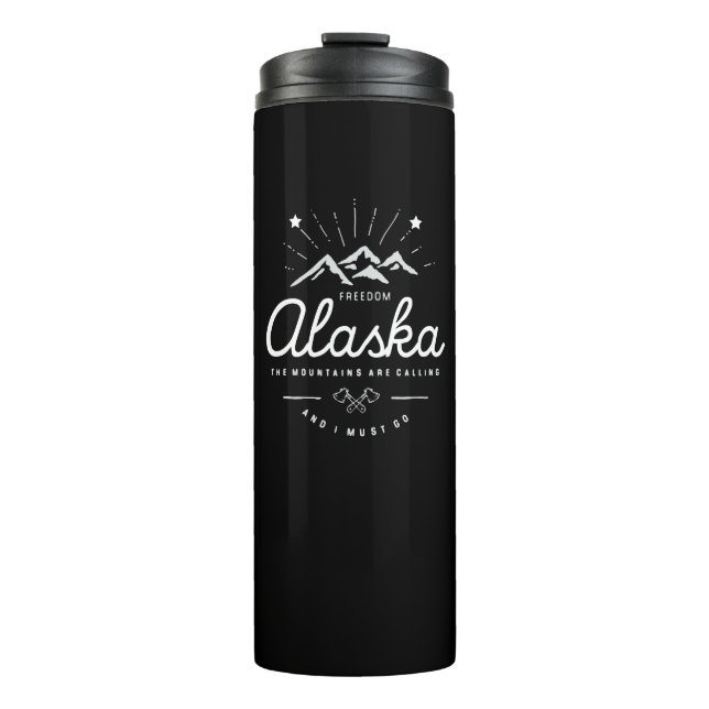 Garrafa Térmica As montanhas de Alaska são chamando mim devem ir (Frente)