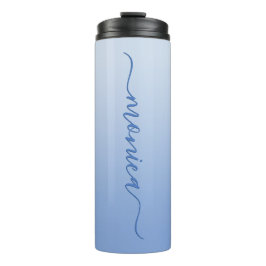 Garrafa Térmica Assinatura Elegante De Gradiente Azul De Cornflowe