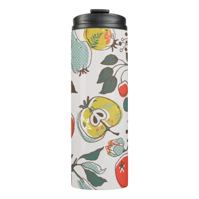 Garrafa Térmica assorted fruits. seamless pattern (Frente)