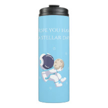 Astronauta Azul Claro - Copo Térmico