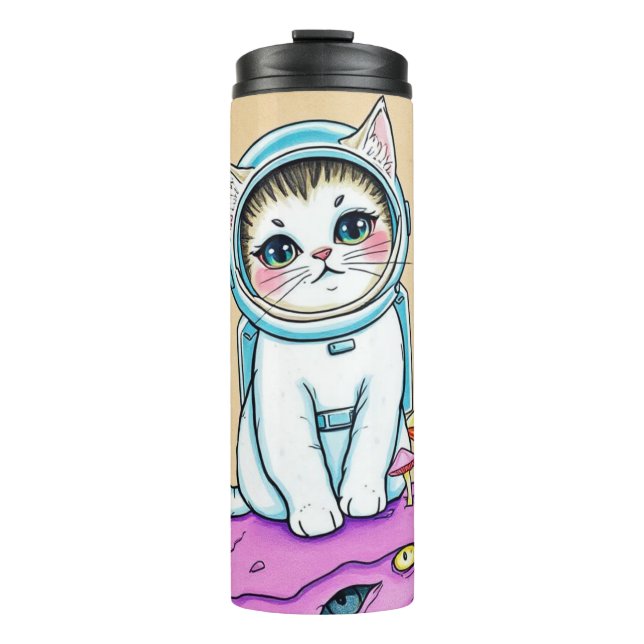 Garrafa Térmica Astronauta Cat & Cosmic Disco Tumbler (Frente)