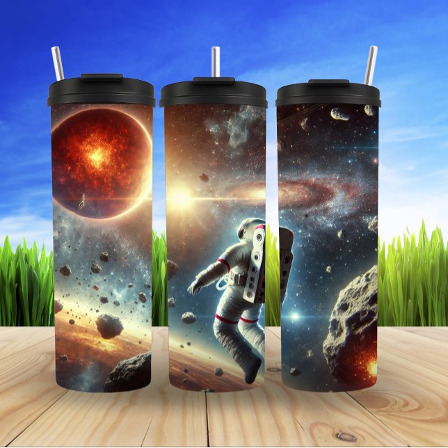 Garrafa Térmica Astronauta na Borda do Cosmos (Criador carregado)