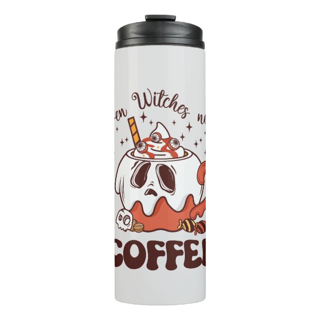 Garrafa Térmica Até Bruxas Precisam De Café (Frente)
