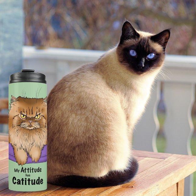 Garrafa Térmica Atitude tem Catitude (Criador carregado)