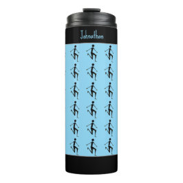 Garrafa Térmica Atleta Silhouette, Arte Africana do Quênia, Azul