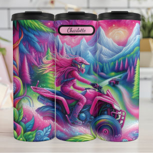 Garrafa Térmica ATV Psicodélico: Viagem de Montanha Vibrante