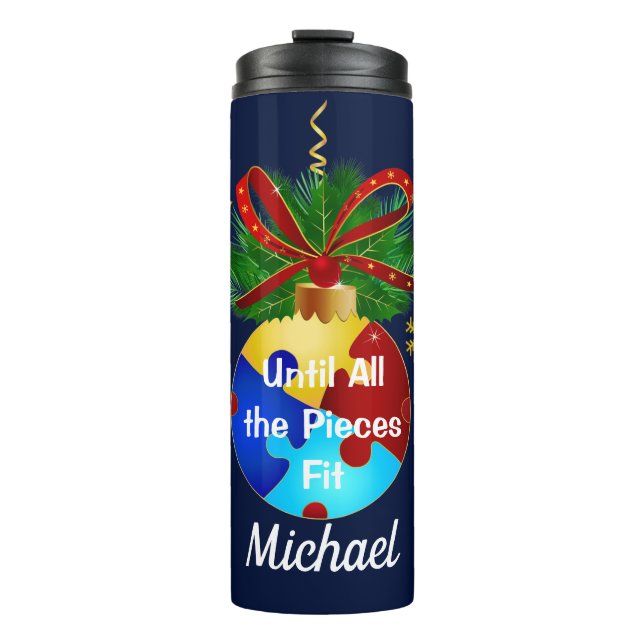 Garrafa Térmica Autism Christmas Bauble (Frente)