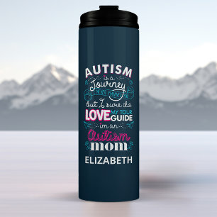 Garrafa Térmica Autismo É Uma Jornada Mãe de Autismo Nome Personal