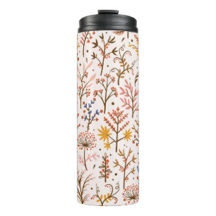 Garrafa Térmica Autumn Floral Sem Olhos. Plantas de rabo, Bra