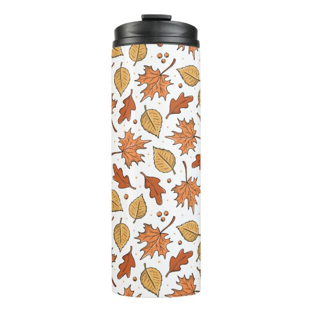 Garrafa Térmica Autumn Leaves and Acorns Pattern (Frente)