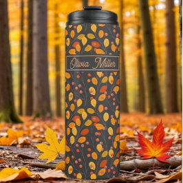Garrafa Térmica Autumn Leaves & Berries Personalizados