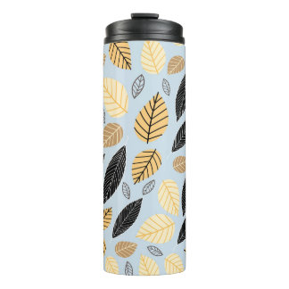 Garrafa Térmica Autumn Leaves: Fundo Azul Invisível