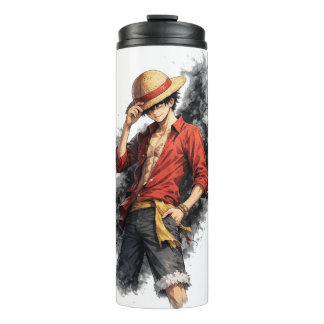 Garrafa Térmica Aventura de Chapéu de Palha Tumbler Térmico de Aqu