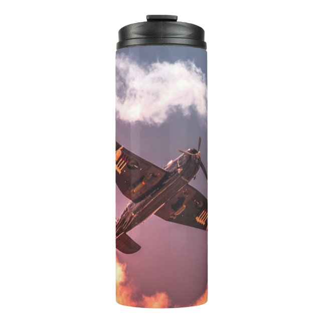 Garrafa Térmica Avião Vintage Belo Céu (Frente)