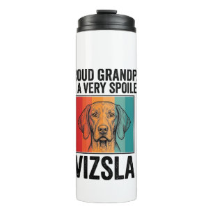 Garrafa Térmica Avô Orgulhoso Vizsla Design Vintage Amante de Cães
