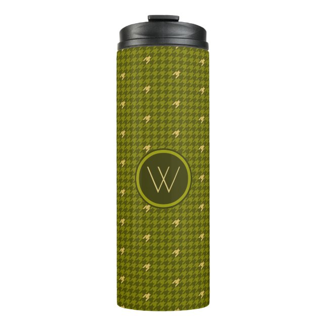 Garrafa Térmica Azeitona com Dourado Ênfase Tumbler Térmico Hounds (Frente)