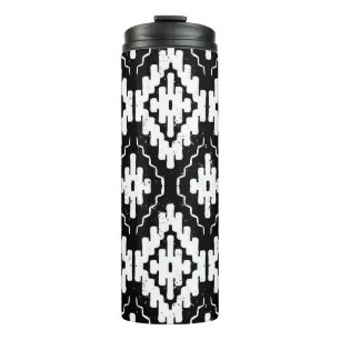 Garrafa Térmica Aztec Black-White: Impressão de Étnica Vintage.
