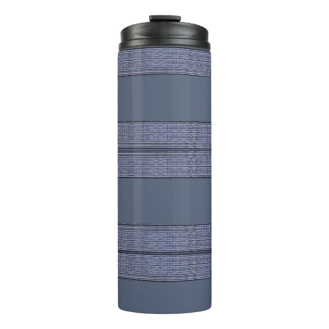 Garrafa Térmica Azul com risca executiva II (Frente)