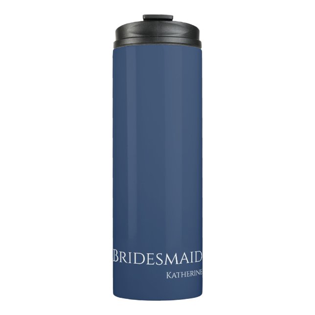 Garrafa Térmica Azul Escuro e White-Bridesmaid- (Frente)