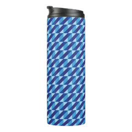 Garrafa Térmica Azul Geométrico Triangular Abstrato Retro Legal