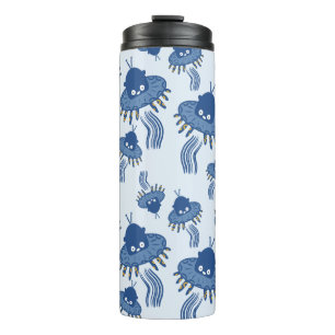 Garrafa Térmica Azul Kawaii Octopus UFO