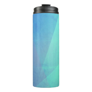 Garrafa Térmica Azul moderno aqua & Turquesa gradiente geométrico