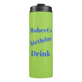 Garrafa Térmica Azul Negrito na Festa de aniversário do Verde limã